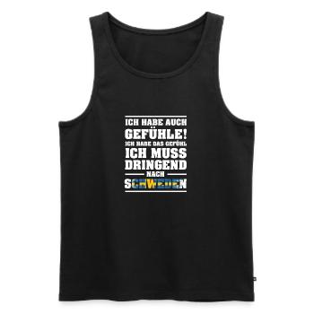Schweden Gefühle Flagge Urlaub Geschenk - Männer Premium Bio Tank Top - Schwarz - Vorne - AI Model Male 178 light (178cm)