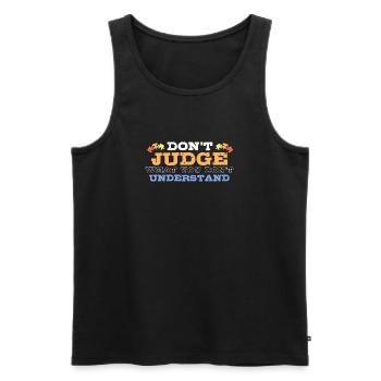 Autism Awareness – Don't Condemn What - Men's Premium Organic Tank Top - black - Front - Michal (187cm)