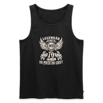 Geburtstags Shirt für 70 jährige Legende Ehrentag - Männer Premium Bio Tank Top - Schwarz - Vorne - Michal (187cm)