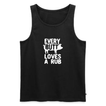 Jeder Hintern liebt ein Rub Räucherfleisch Smoker - Männer Premium Bio Tank Top - Schwarz - Vorne - AI Model Male 178 light (178cm)