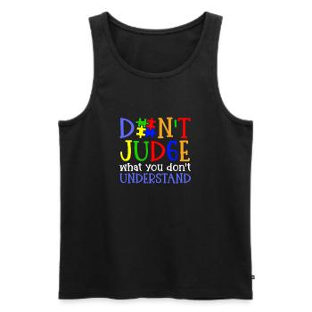 Autism Awareness – Don't Condemn What - Men's Premium Organic Tank Top - black - Front - Michal (187cm)