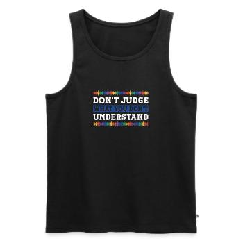 Autism Awareness – Don't Condemn What - Men's Premium Organic Tank Top - black - Front - Michal (187cm)
