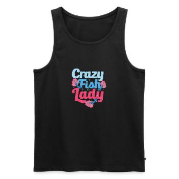 Crazy Fish Lady Aquarium Owner Fish Keeping - Men's Premium Organic Tank Top - black - Front - Michal (187cm)