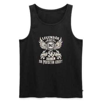 Eine Legende wird 56 Geburtstag Shirt zum Ehrentag - Männer Premium Bio Tank Top - Schwarz - Vorne - AI Model Male 178 light (178cm)