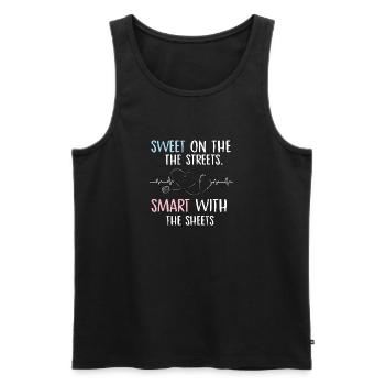 sweet on the streets smart with the sheets Design - Men's Premium Organic Tank Top - black - Front - AI Model Male 178 light (178cm)