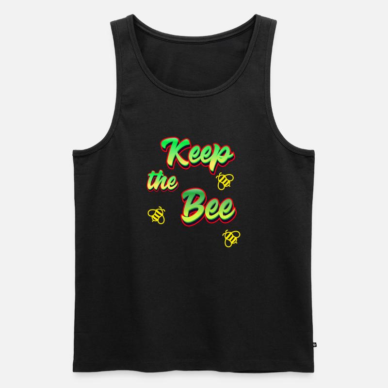 Behalte die Biene - Männer Premium Bio Tank Top - Schwarz