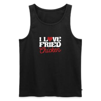 Ich liebe Brathähnchen Lustiges Essen Essen BBQ - Männer Premium Bio Tank Top - Schwarz - Vorne - Michal (187cm)
