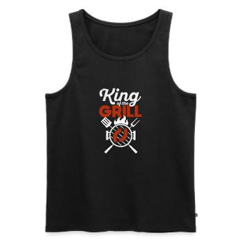 König des Grills Spaß Grillen Meisterkoch Koch - Männer Premium Bio Tank Top - Schwarz - Vorne - AI Model Male 178 light (178cm)