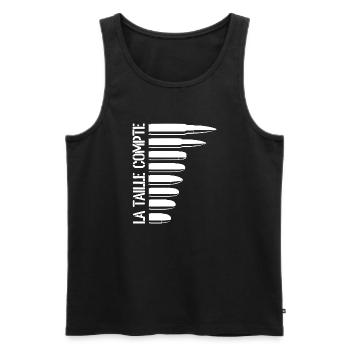 Humour Tir Sportif - C'est la taille qui compte 3 - Débardeur bio Premium Homme - noir - Devant - Michal (187cm)