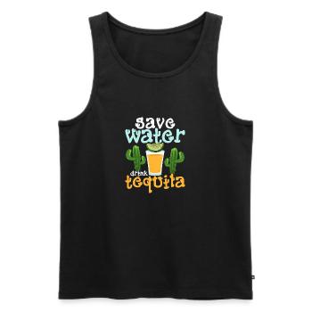 Save Water Drink Tequila Cinco De Mayo Party - Männer Premium Bio Tank Top - Schwarz - Vorne - Michal (187cm)