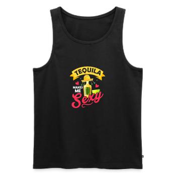 Tequila Makes Me Sexy Party Cinco De Mayo - Men's Premium Organic Tank Top - black - Front - Michal (187cm)