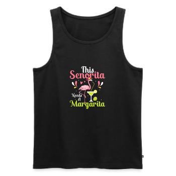 This Senorita Needs A Margarita Cinco De Mayo Part - Männer Premium Bio Tank Top - Schwarz - Vorne - Michal (187cm)