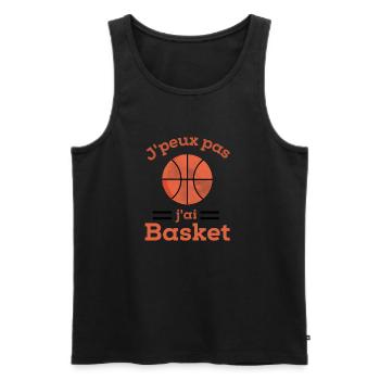 J'peux pas j'ai Basket-cadeau drôle - Débardeur bio Premium Homme - noir - Devant - Michal (187cm)
