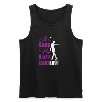 Axel Loop Flip Lutz Salchow Ice Skating Figure - Men's Premium Organic Tank Top - black - Front - AI Model Male 178 light (178cm)