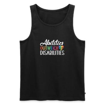 Autism awareness - abilities predominate - Men's Premium Organic Tank Top - black - Front - AI Model Male 178 light (178cm)