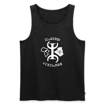 kabyle amazigh T-shirt premium - Débardeur bio Premium Homme - noir - Devant - AI Model Male 178 light (178cm)