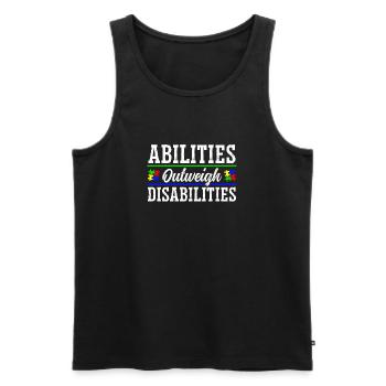 Autism awareness - abilities predominate - Men's Premium Organic Tank Top - black - Front - AI Model Male 178 light (178cm)