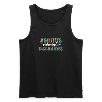 Autism awareness - abilities predominate - Men's Premium Organic Tank Top - black - Front - AI Model Male 178 light (178cm)