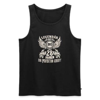 Legende 28 Jahre Geburtstags Shirt Sprüche Herren - Männer Premium Bio Tank Top - Schwarz - Vorne - Michal (187cm)