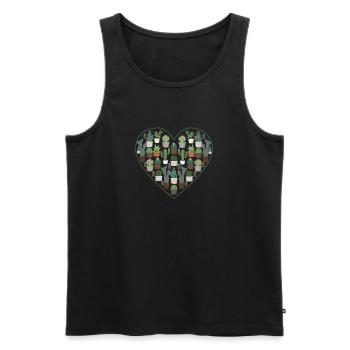 Sukkulente Kaktus Succa Lover Herz Pflanze - Männer Premium Bio Tank Top - Schwarz - Vorne - AI Model Male 178 light (178cm)