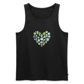 Succulent Cactus Succa Lover Heart Plant - Débardeur bio Premium Homme - noir - Devant - Michal (187cm)
