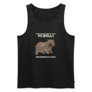 Wombat - Männer Premium Bio Tank Top - Schwarz - Vorne - AI Model Male 178 light (178cm)