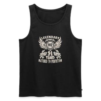 Funny birthday shirt for 91-year-old saying - Men's Premium Organic Tank Top - black - Front - Michal (187cm)