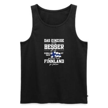 Zweimal nach Finnland Flagge Urlaub Geschenk - Männer Premium Bio Tank Top - Schwarz - Vorne - Michal (187cm)