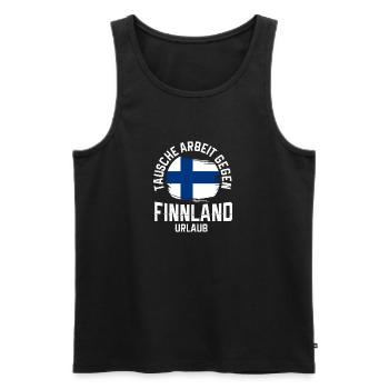 Tausche Arbeit gegen Finnland Urlaub Geschenk - Männer Premium Bio Tank Top - Schwarz - Vorne - AI Model Male 178 light (178cm)