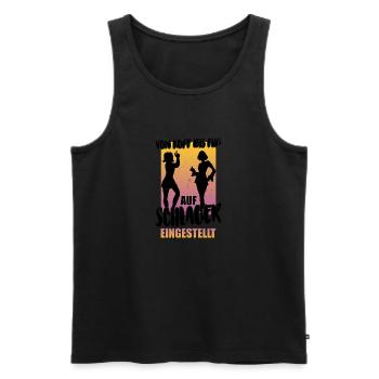 Schlager Party Outfit Kostüm - Männer Premium Bio Tank Top - Schwarz - Vorne - Michal (187cm)