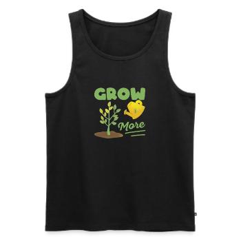 Grow More Funny Gardening Farmer Planter Flower - Men's Premium Organic Tank Top - black - Front - Michal (187cm)