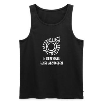 Formschöne Erektion in liebevolle Hände abzugeben - Männer Premium Bio Tank Top - Schwarz - Vorne - Michal (187cm)