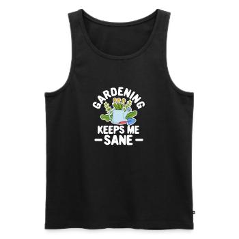Gardening keeps me sane Nature lover - Men's Premium Organic Tank Top - black - Front - AI Model Male 178 light (178cm)