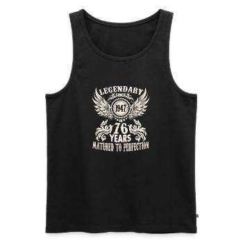 Legende 76 Jahre Geburtstag Shirt Sprüche Männer - Männer Premium Bio Tank Top - Schwarz - Vorne - Michal (187cm)