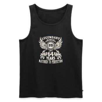 Eine Legende wird 64 Geburtstagsshirt für Ehrentag - Männer Premium Bio Tank Top - Schwarz - Vorne - AI Model Male 178 light (178cm)