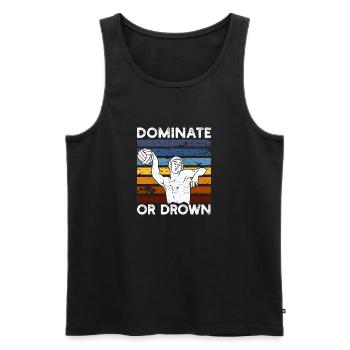 Dominer ou se noyer Drôle de water-polo - Débardeur bio Premium Homme - noir - Devant - AI Model Male 178 light (178cm)