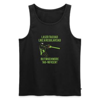 Laser Tag Father Like a Normal Father - Men's Premium Organic Tank Top - black - Front - Michal (187cm)