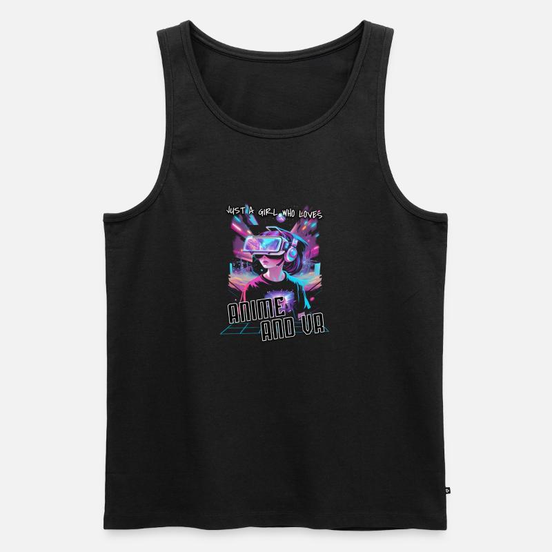 Anime Mädchen - Männer Premium Bio Tank Top - Schwarz