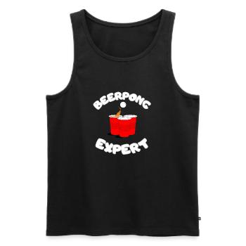 Beerpong Expert - Débardeur bio Premium Homme - noir - Devant - AI Model Male 178 light (178cm)