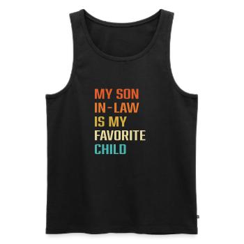 Mon gendre est mon enfant préféré - Débardeur bio Premium Homme - noir - Devant - Michal (187cm)