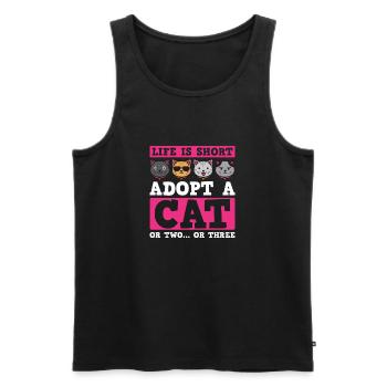 Lustiges Katzenliebhaber Geschenk Für Katzen Mama - Männer Premium Bio Tank Top - Schwarz - Vorne - Michal (187cm)