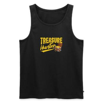 Treasure Hunter Funny Geocaching Metal Detection - Men's Premium Organic Tank Top - black - Front - Michal (187cm)