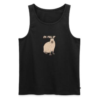 Cute Ok I Pull Up Capybara Funny Capybara Lover - Men's Premium Organic Tank Top - black - Front - Michal (187cm)
