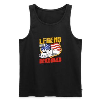 Trucker Legend Of The Road Truclegend Truck Lover - Débardeur bio Premium Homme - noir - Devant - Michal (187cm)