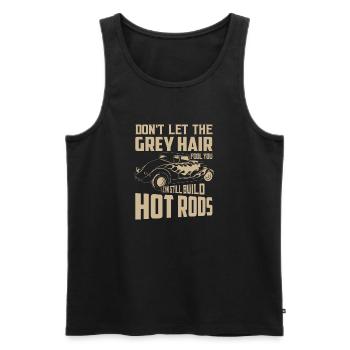 Je peux encore construire des voitures classiques rétro hot rods - Débardeur bio Premium Homme - noir - Devant - AI Model Male 178 light (178cm)
