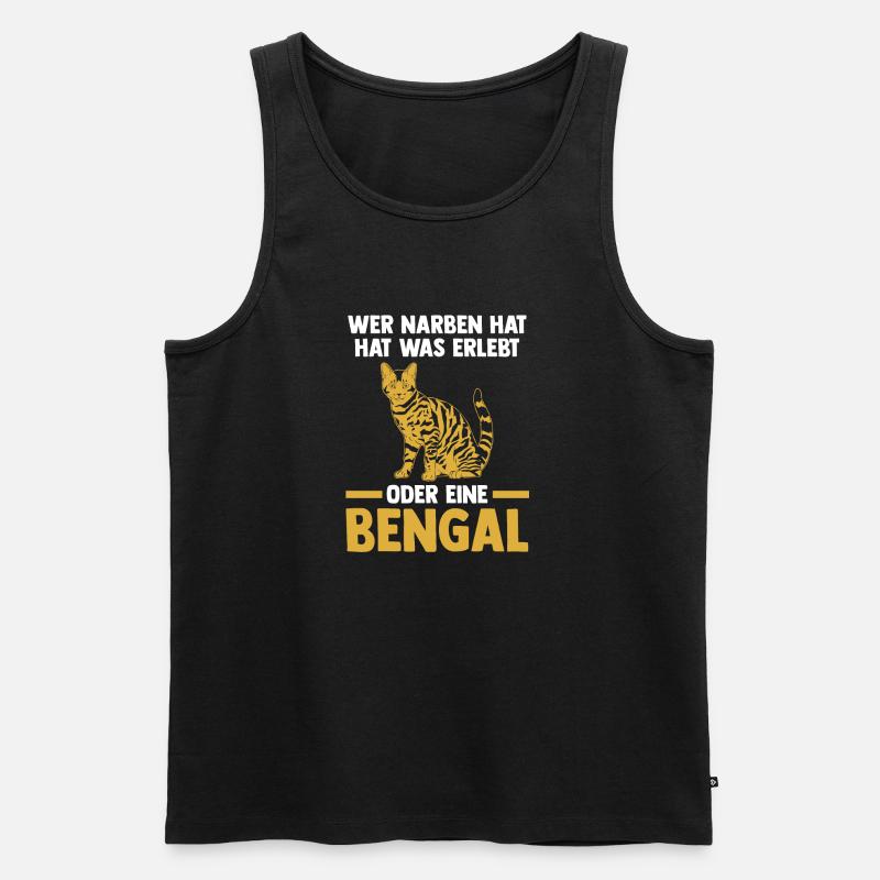 Katze Bengalkatze - Männer Premium Bio Tank Top - Schwarz