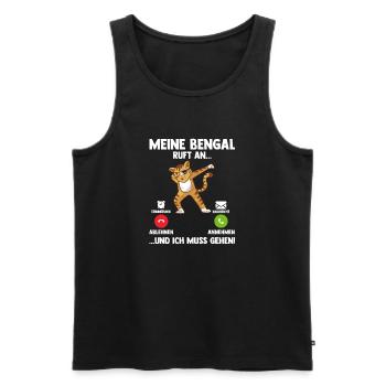 Katze Bengalkatze - Männer Premium Bio Tank Top - Schwarz - Vorne - AI Model Male 178 light (178cm)