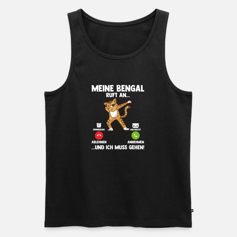 Katze Bengalkatze - Männer Premium Bio Tank Top - Schwarz