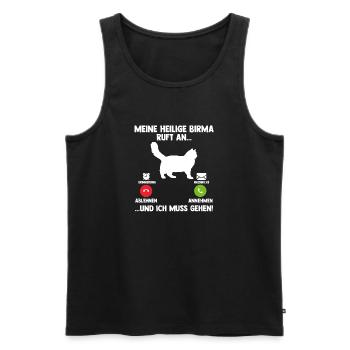 Heilige Birma Katze - Männer Premium Bio Tank Top - Schwarz - Vorne - AI Model Male 178 light (178cm)