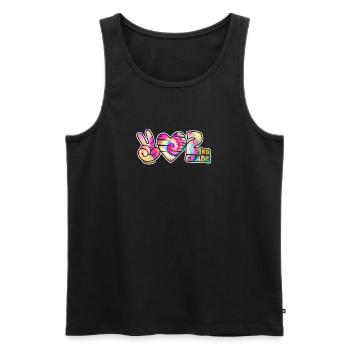 Tie-dye Peace Love Second 2nd Grade Cute School - Men's Premium Organic Tank Top - black - Front - Michal (187cm)